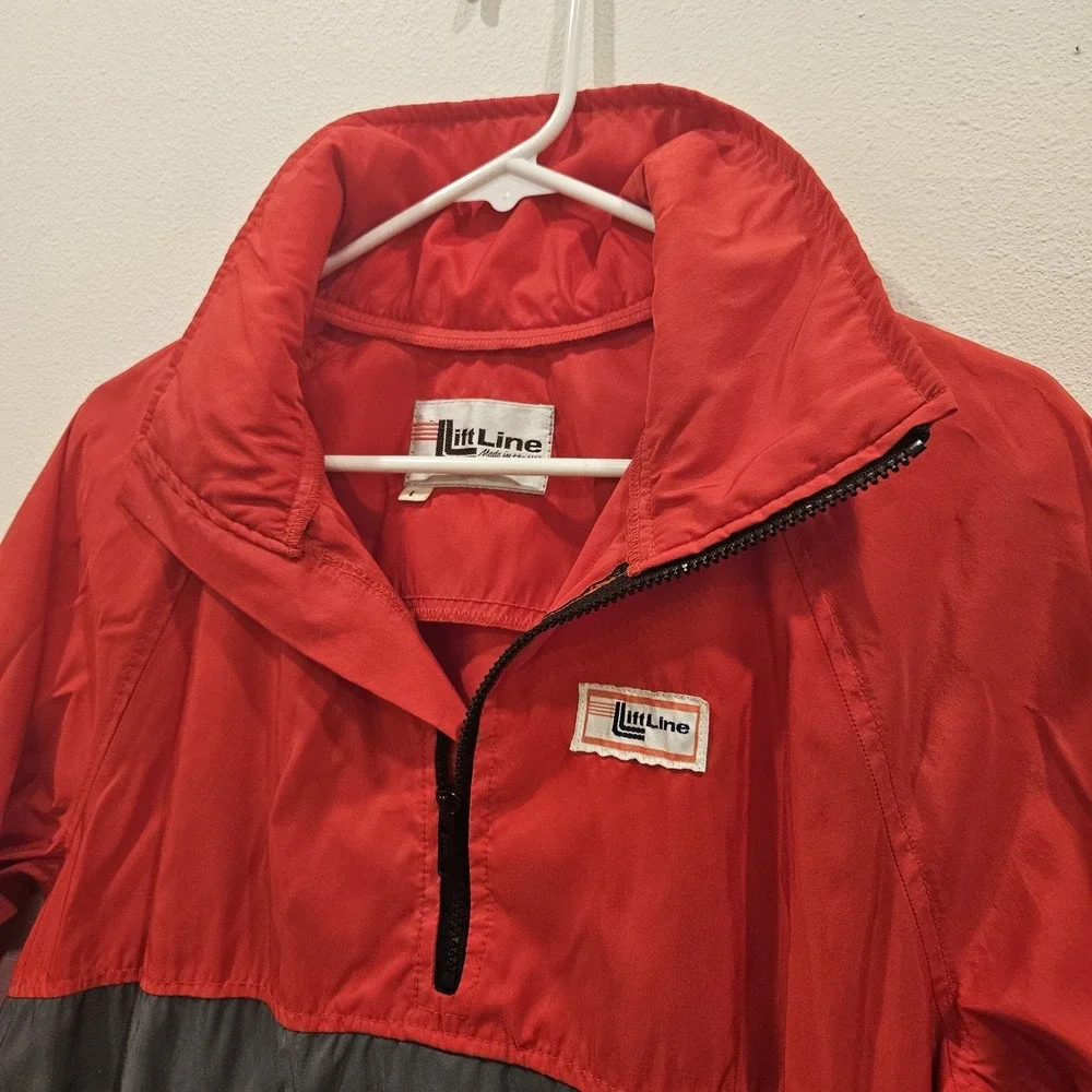 Vtg 90s Lift-Line  L Windbreaker 1/4 Zip Pullover Shell Jacket  STREETWEAR